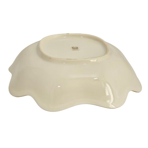 Lenox Saybrooke Gold Serving Bowl 8" scalloped ruffled luxury tableware - Picture 8 of 11